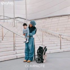 Cybex                    Poussette Compacte et Citadine Beezy     Châssis Noir - Chocolate Brown