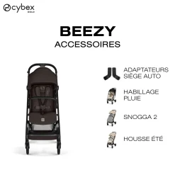 Cybex                    Poussette Compacte et Citadine Beezy     Châssis Noir - Chocolate Brown