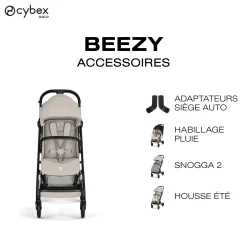 Cybex Poussette Compacte et Citadine Beezy Châssis Noir- Dune Grey