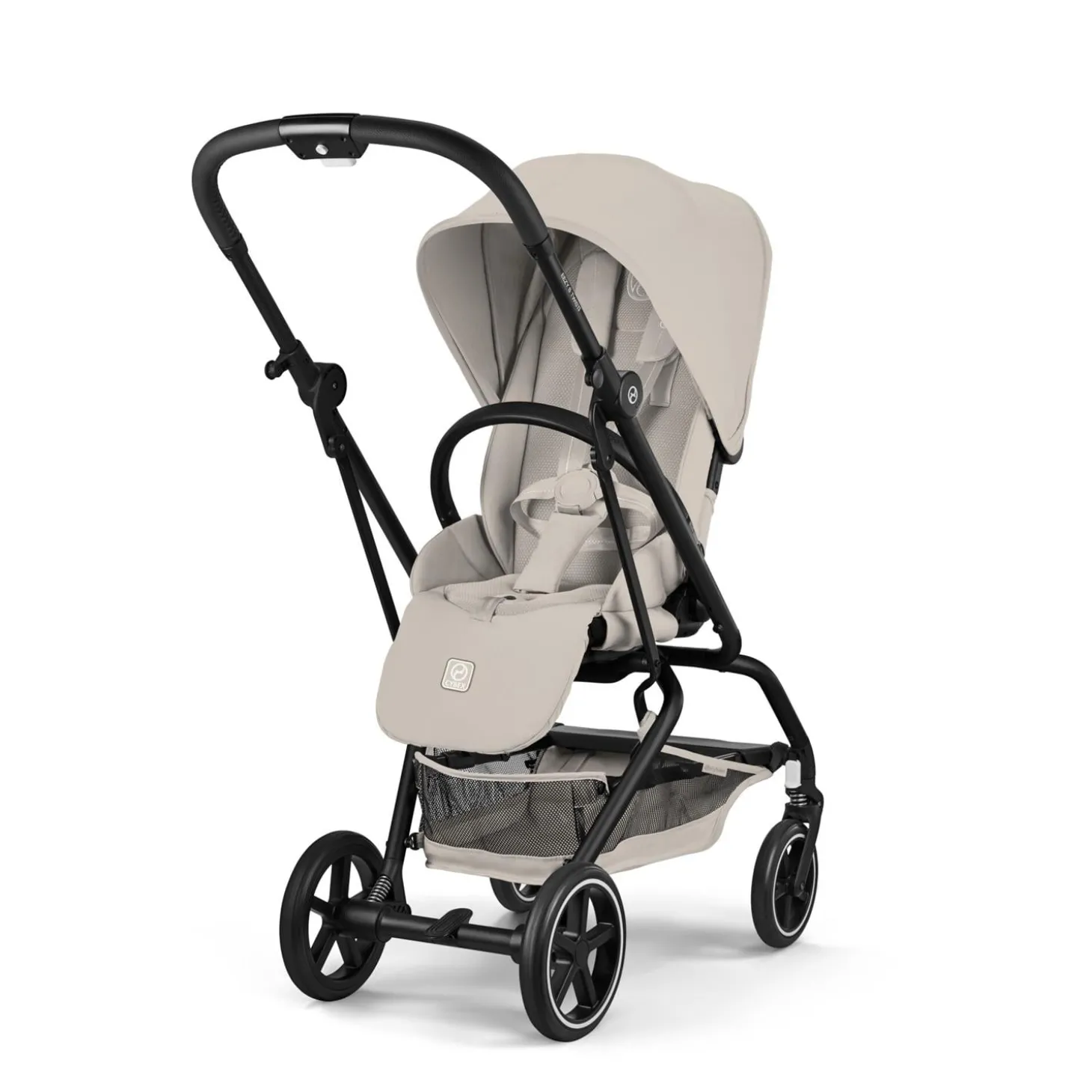 Cybex Poussette Compacte et Rotative Eezy S Twist+2 Châssis Noir - Siège Dune Grey