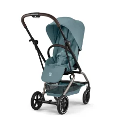 Cybex                    Poussette Compacte et Rotative Eezy S Twist+2     Châssis Taupe - Siège Stormy Blue