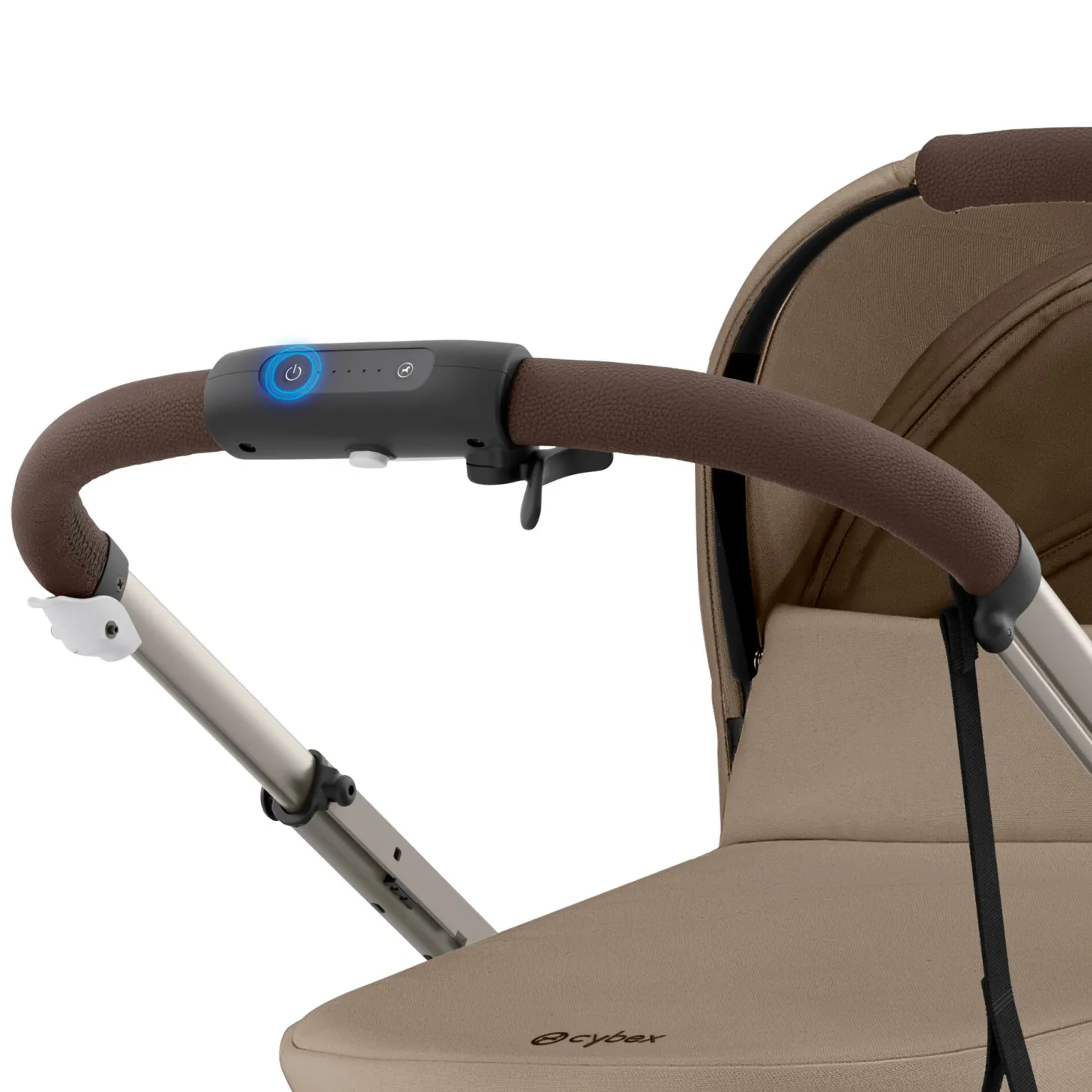 Cybex Poussette E-Gazelle Chassis Taupe / Siège Almond Beige