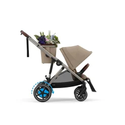 Cybex Poussette E-Gazelle Chassis Taupe / Siège Almond Beige