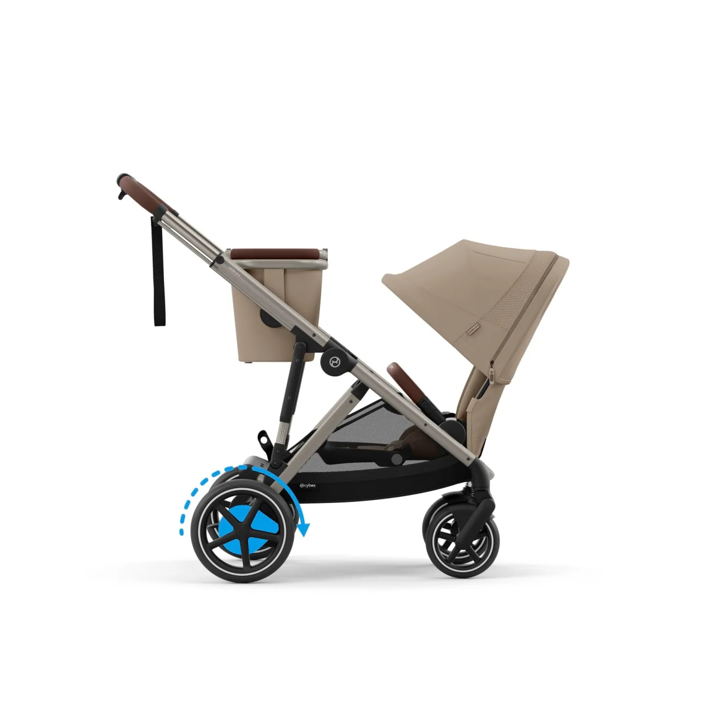 Cybex Poussette E-Gazelle Chassis Taupe / Siège Almond Beige