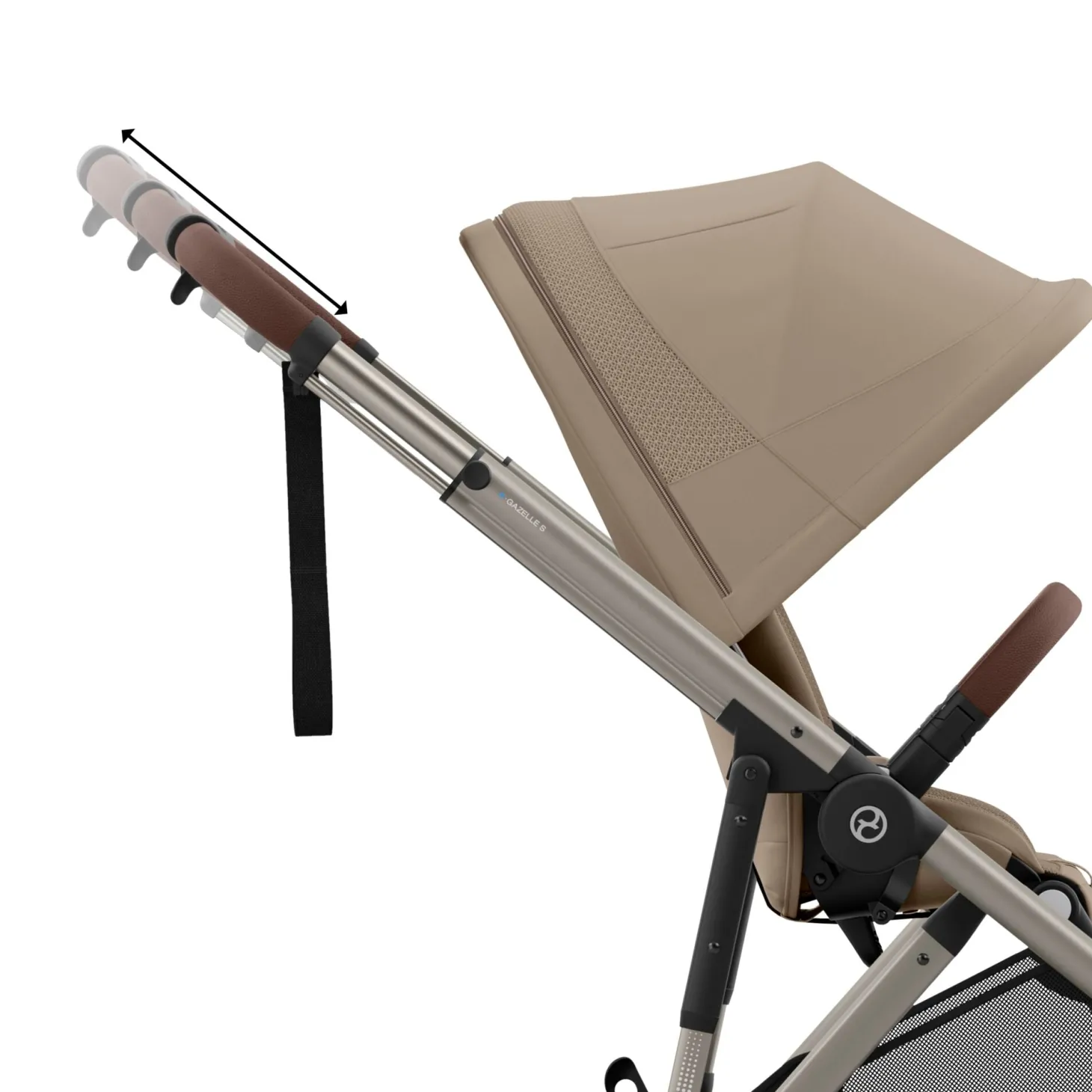 Cybex Poussette E-Gazelle Chassis Taupe / Siège Almond Beige