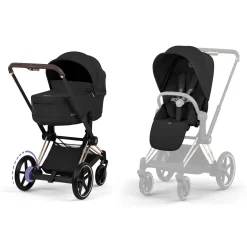 Cybex                    Poussette électrique tout-terrain Duo e-PRIAM     Rose Gold / Sepia Black