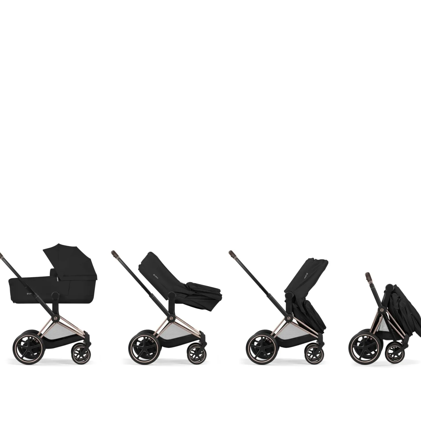Cybex Poussette électrique tout-terrain Duo e-PRIAM Rose Gold / Sepia Black