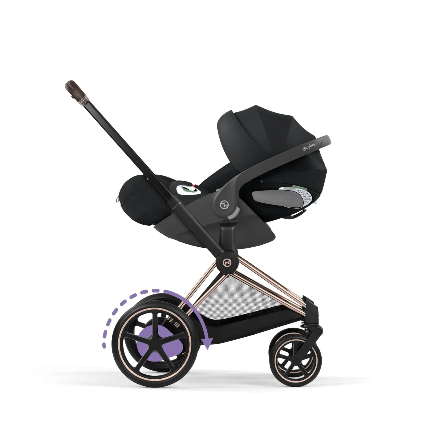 Cybex Poussette électrique tout-terrain Duo e-PRIAM Rose Gold / Sepia Black