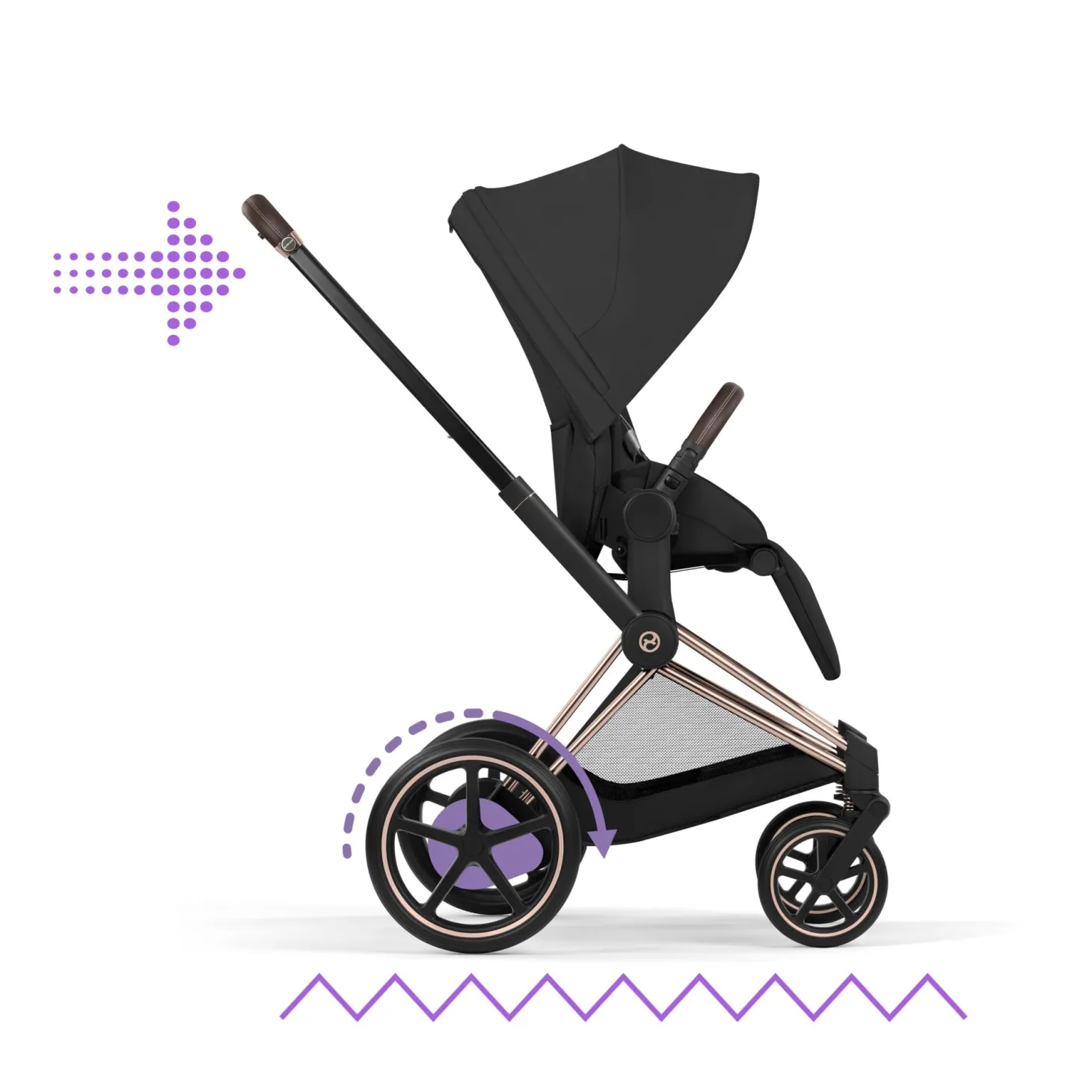 Cybex Poussette électrique tout-terrain Duo e-PRIAM Rose Gold / Sepia Black