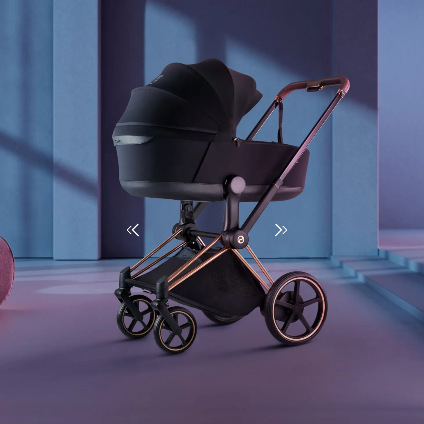 Cybex Poussette électrique tout-terrain Duo e-PRIAM Rose Gold / Sepia Black