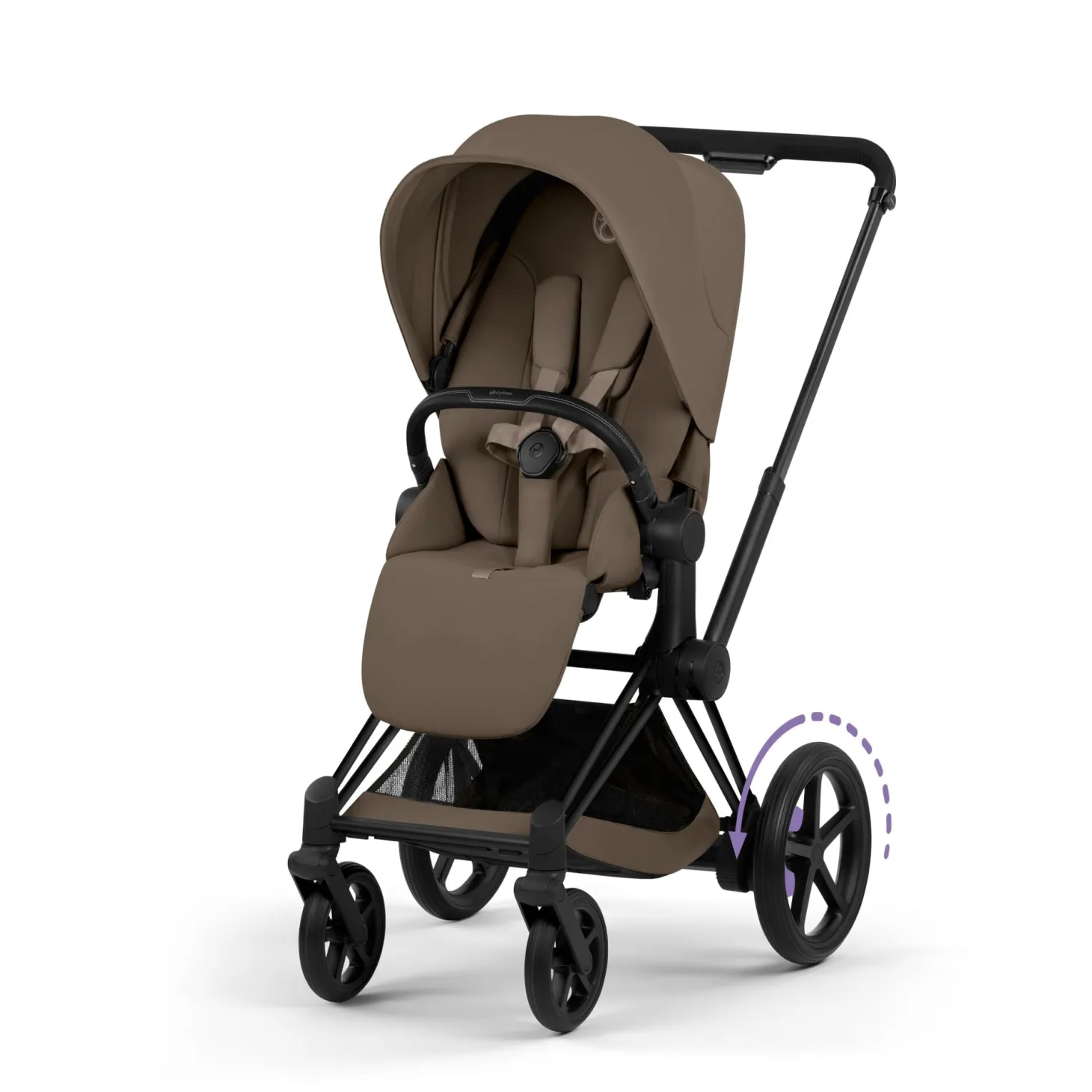 Cybex Poussette électrique tout-terrain Duo e-PRIAM Matt Black / Coconut Brown