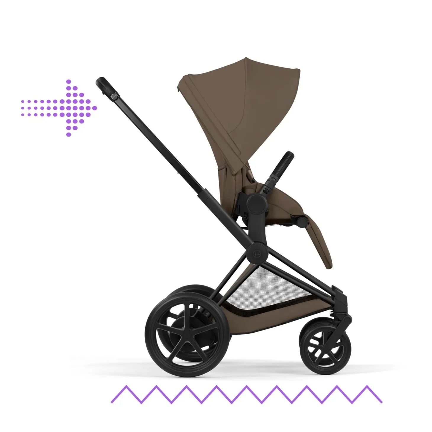 Cybex Poussette électrique tout-terrain Duo e-PRIAM Matt Black / Coconut Brown