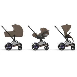 Cybex Poussette électrique tout-terrain Duo e-PRIAM Matt Black / Coconut Brown