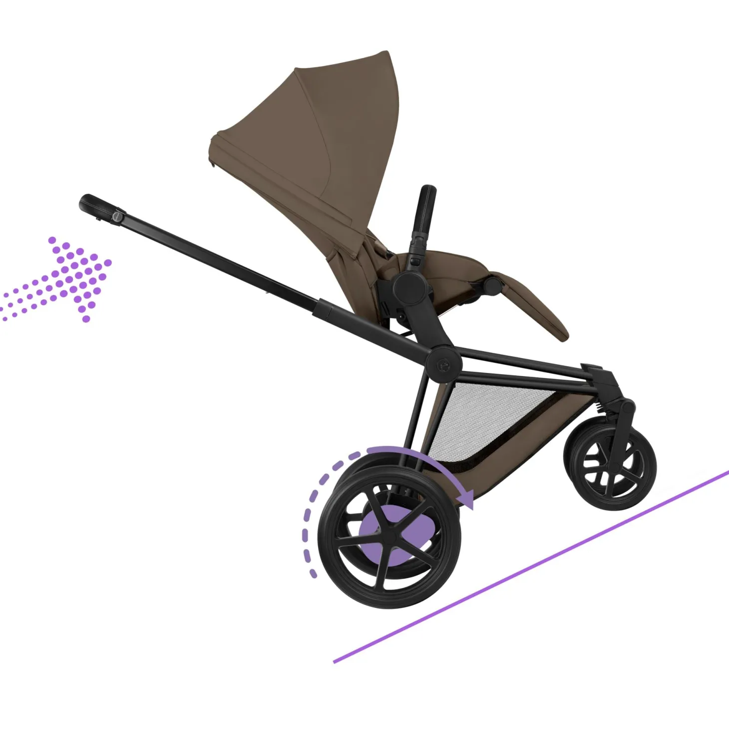 Cybex Poussette électrique tout-terrain Duo e-PRIAM Matt Black / Coconut Brown