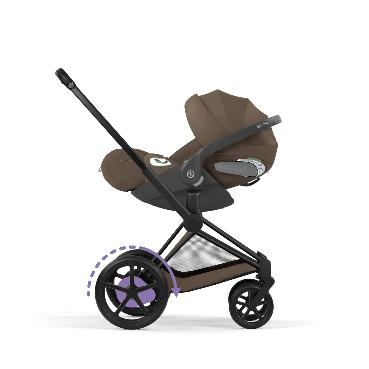 Cybex Poussette électrique tout-terrain Duo e-PRIAM Matt Black / Coconut Brown