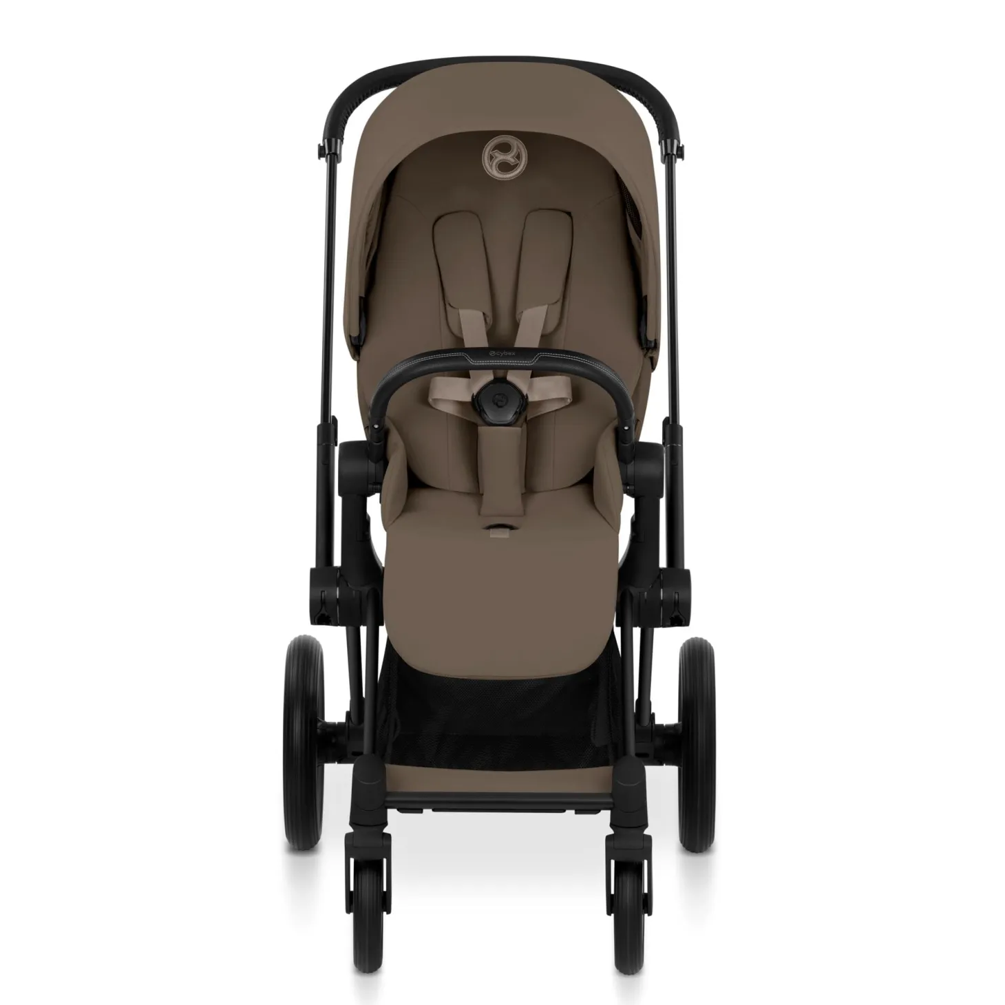 Cybex Poussette tout-terrain avec nacelle pliable Duo Priam Châssis Matt Black/ Coconut Brown