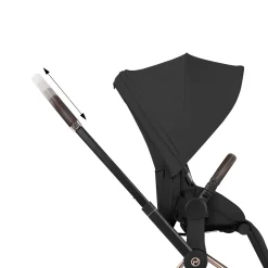 Cybex Poussette tout-terrain avec nacelle pliable Duo Priam Châssis Matt Black/ Coconut Brown