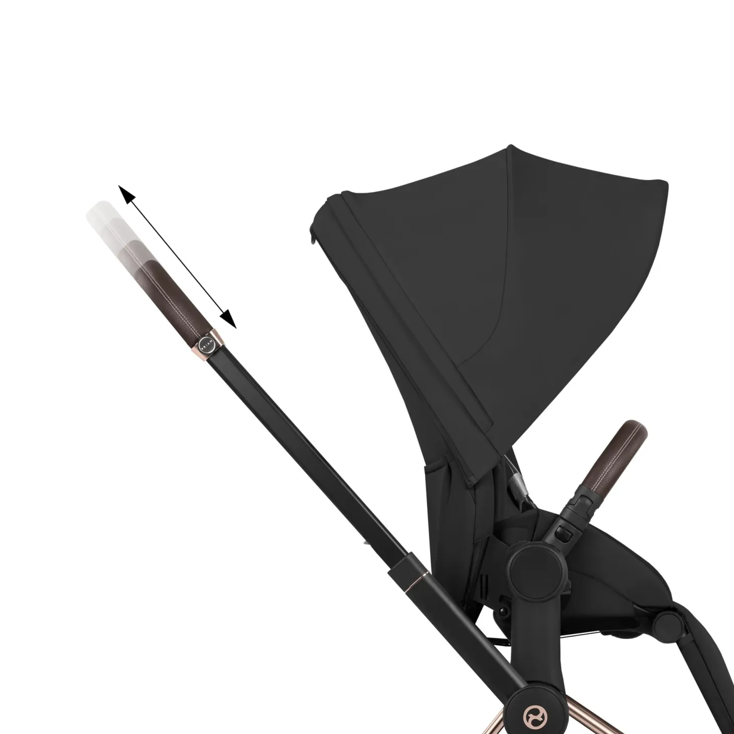 Cybex Poussette tout-terrain avec nacelle pliable Duo Priam Châssis Matt Black/ Coconut Brown