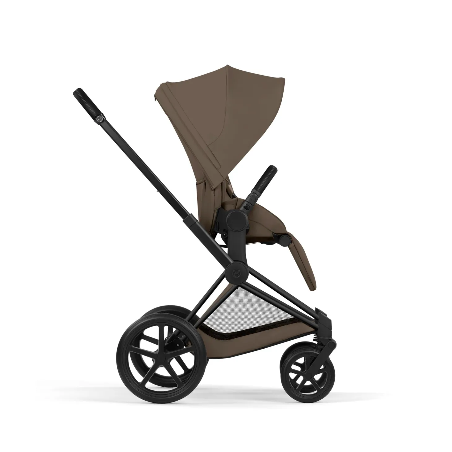 Cybex Poussette tout-terrain avec nacelle pliable Duo Priam Châssis Matt Black/ Coconut Brown