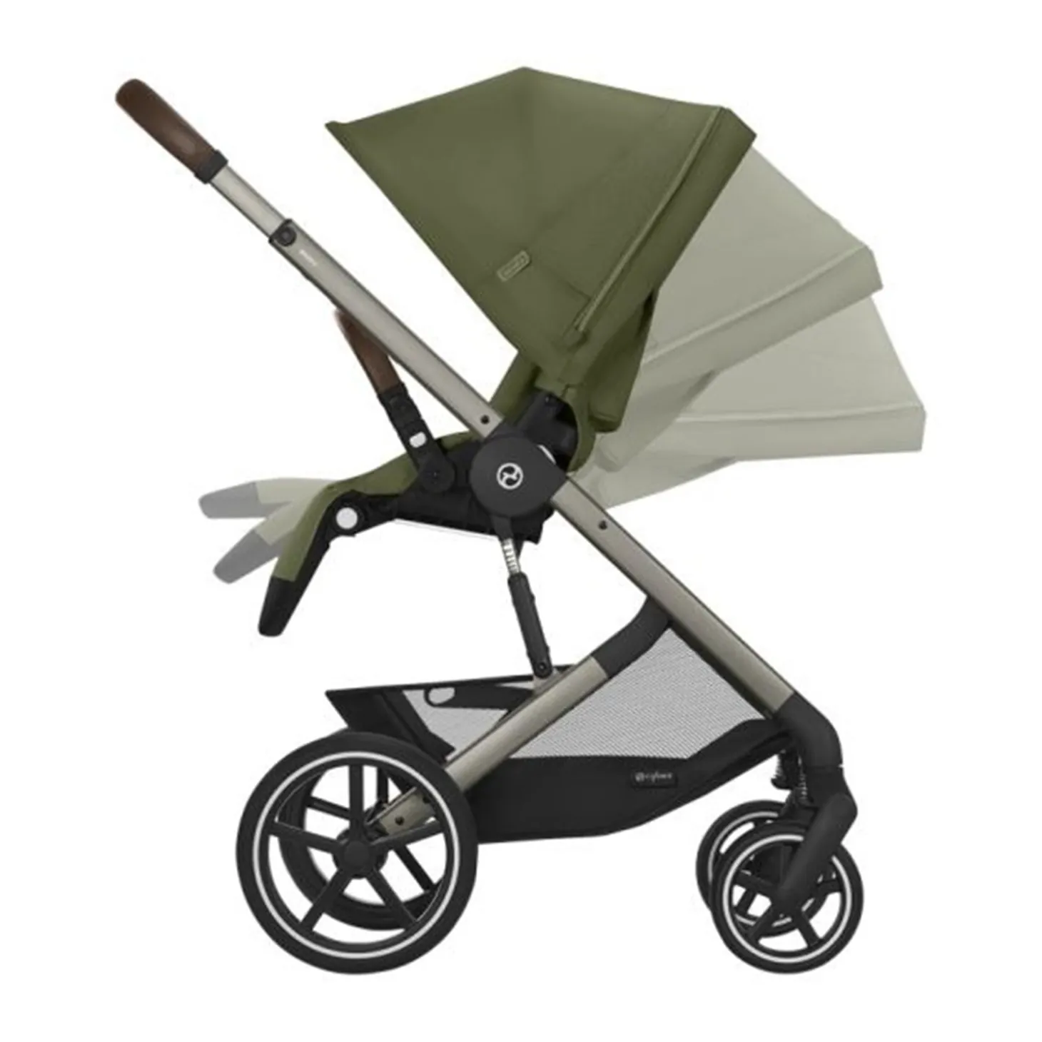 Cybex Poussette tout terrain Balios S Lux Châssis Taupe/Siège Moss Green