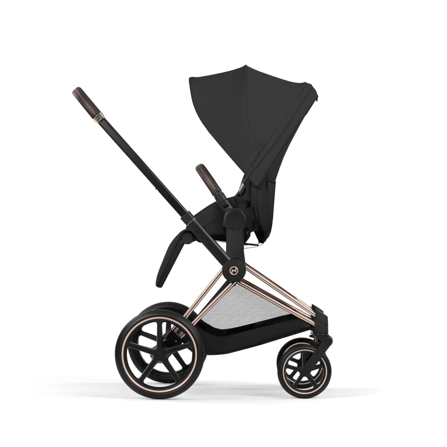 Cybex Poussette tout-terrain avec nacelle pliable Duo Priam Châssis Rose Gold / Sepia Black