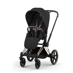 Cybex Poussette tout-terrain avec nacelle pliable Duo Priam Châssis Rose Gold / Sepia Black