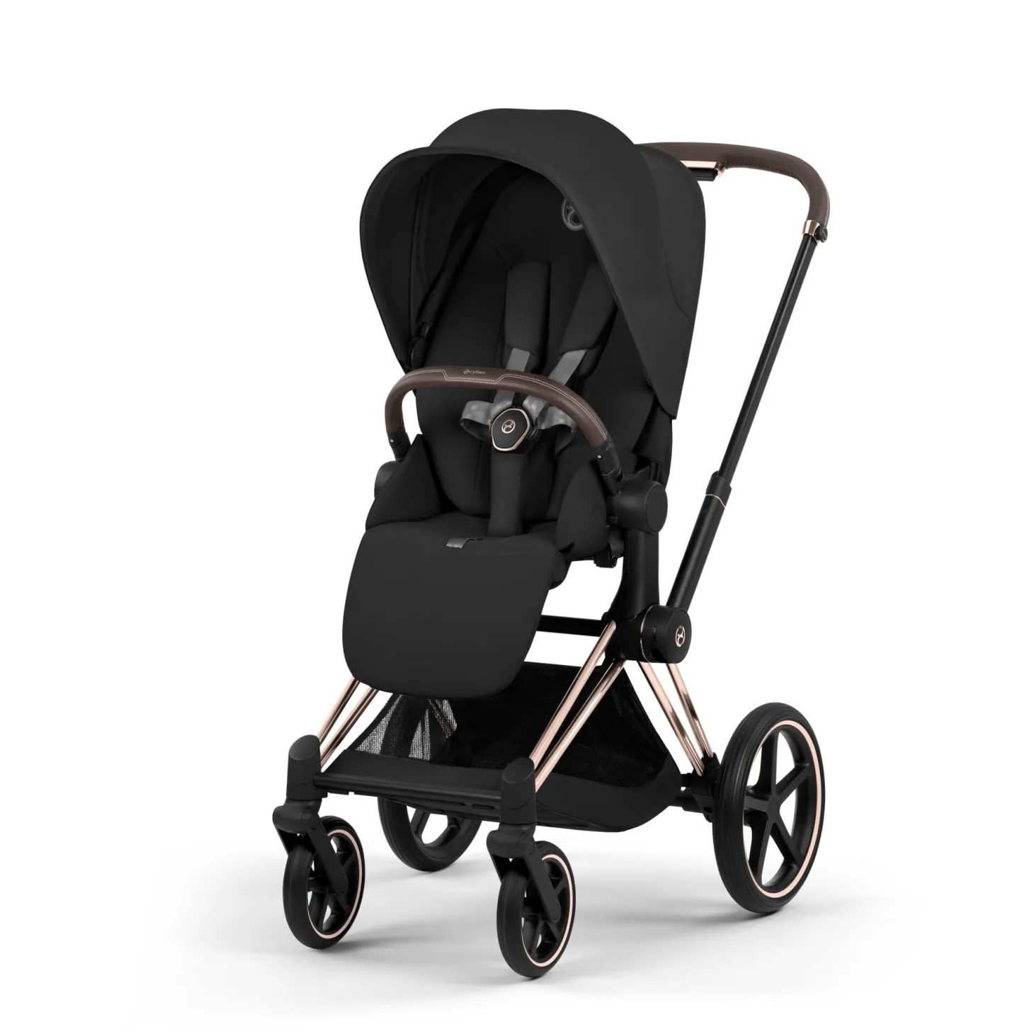Cybex Poussette tout-terrain avec nacelle pliable Duo Priam Châssis Rose Gold / Sepia Black