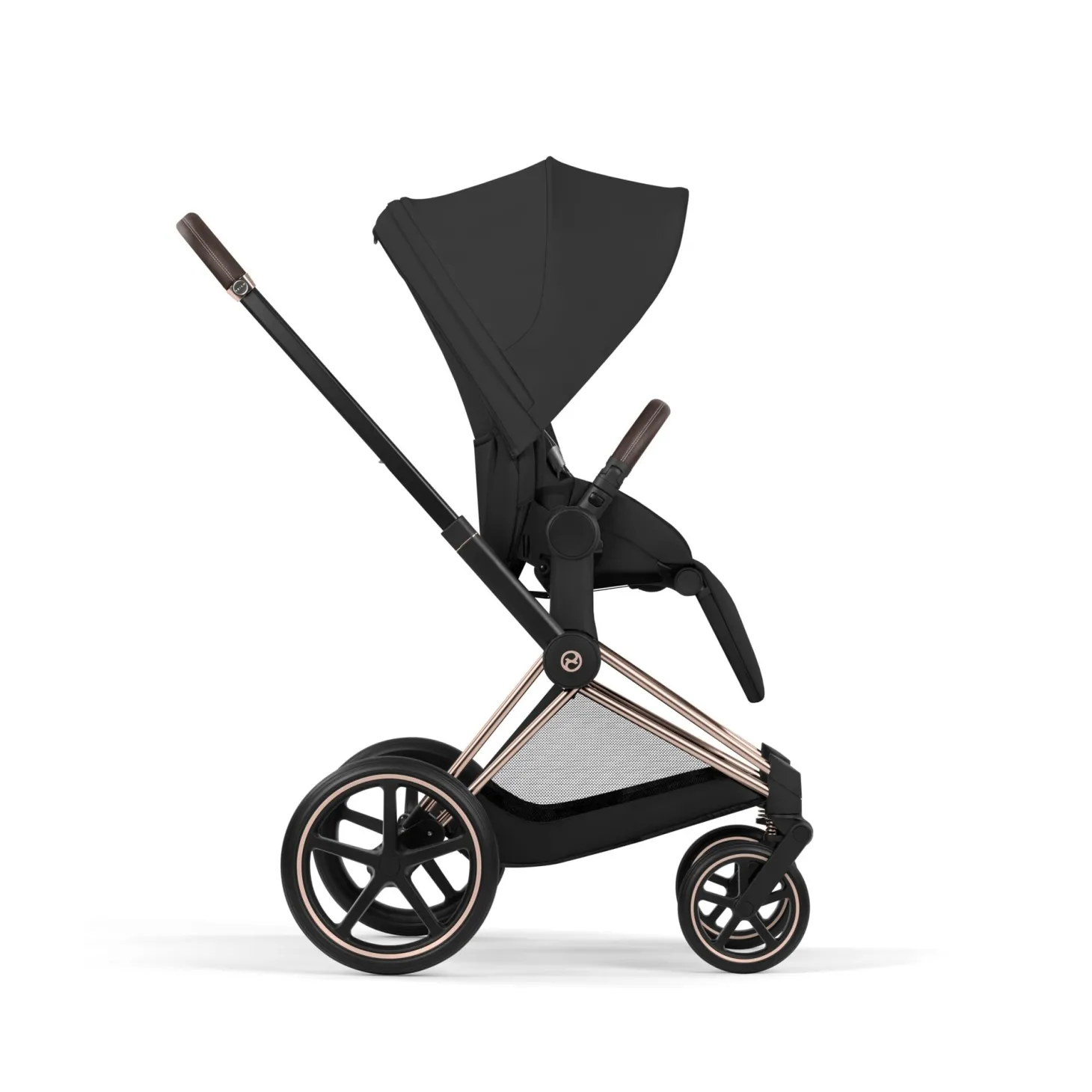 Cybex Poussette tout-terrain avec nacelle pliable Duo Priam Châssis Rose Gold / Sepia Black