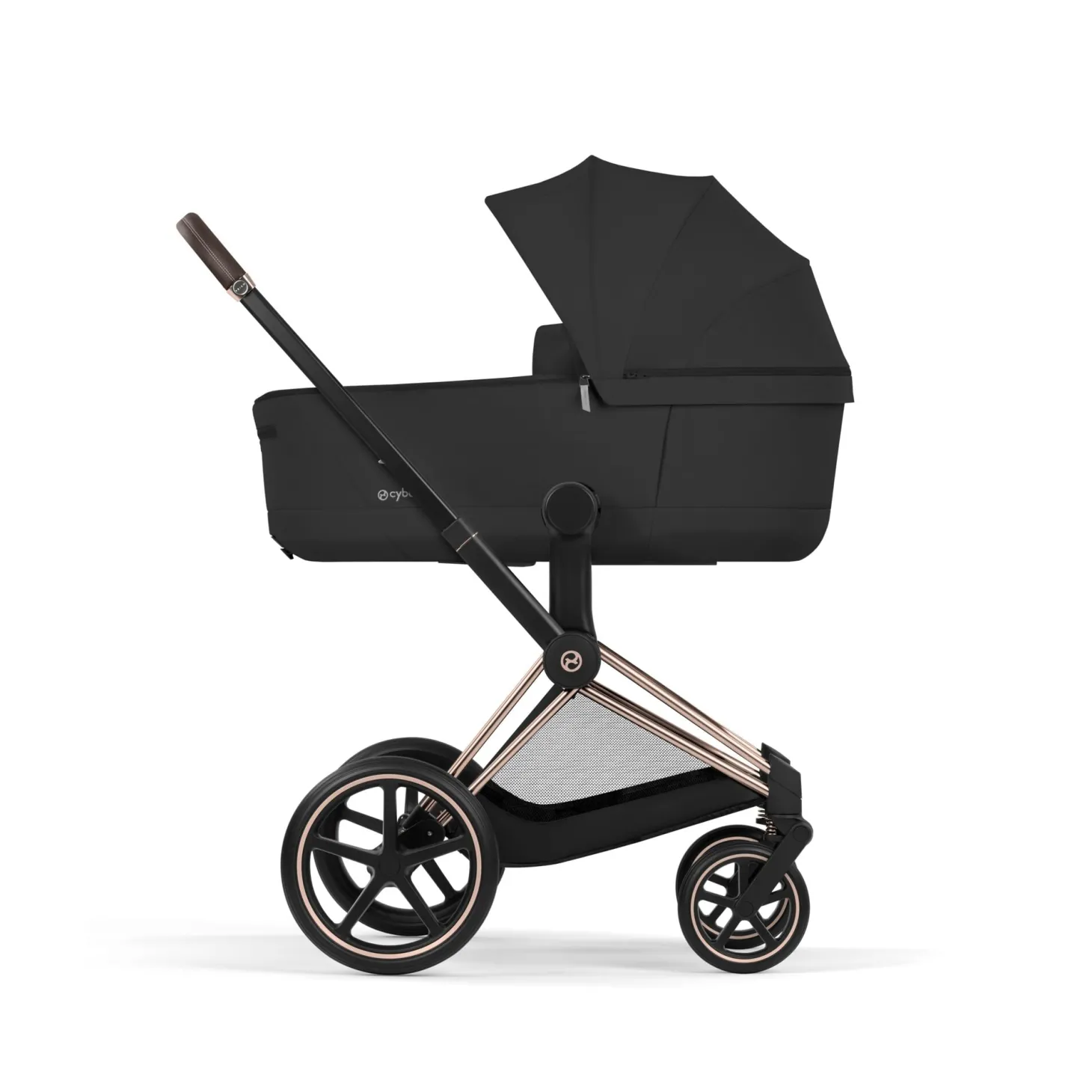 Cybex Poussette tout-terrain avec nacelle pliable Duo Priam Châssis Rose Gold / Sepia Black