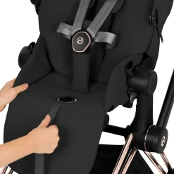 Cybex Poussette tout-terrain avec nacelle pliable Duo Priam Châssis Rose Gold / Sepia Black