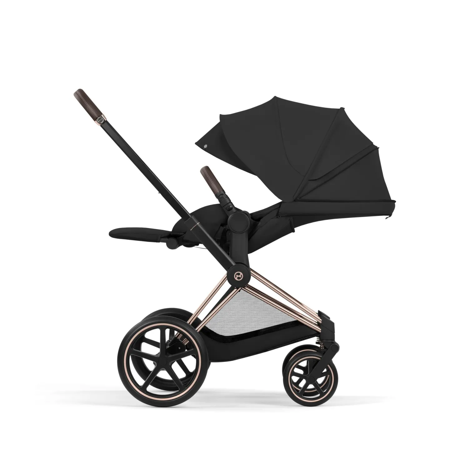 Cybex Poussette tout-terrain avec nacelle pliable Duo Priam Châssis Rose Gold / Sepia Black