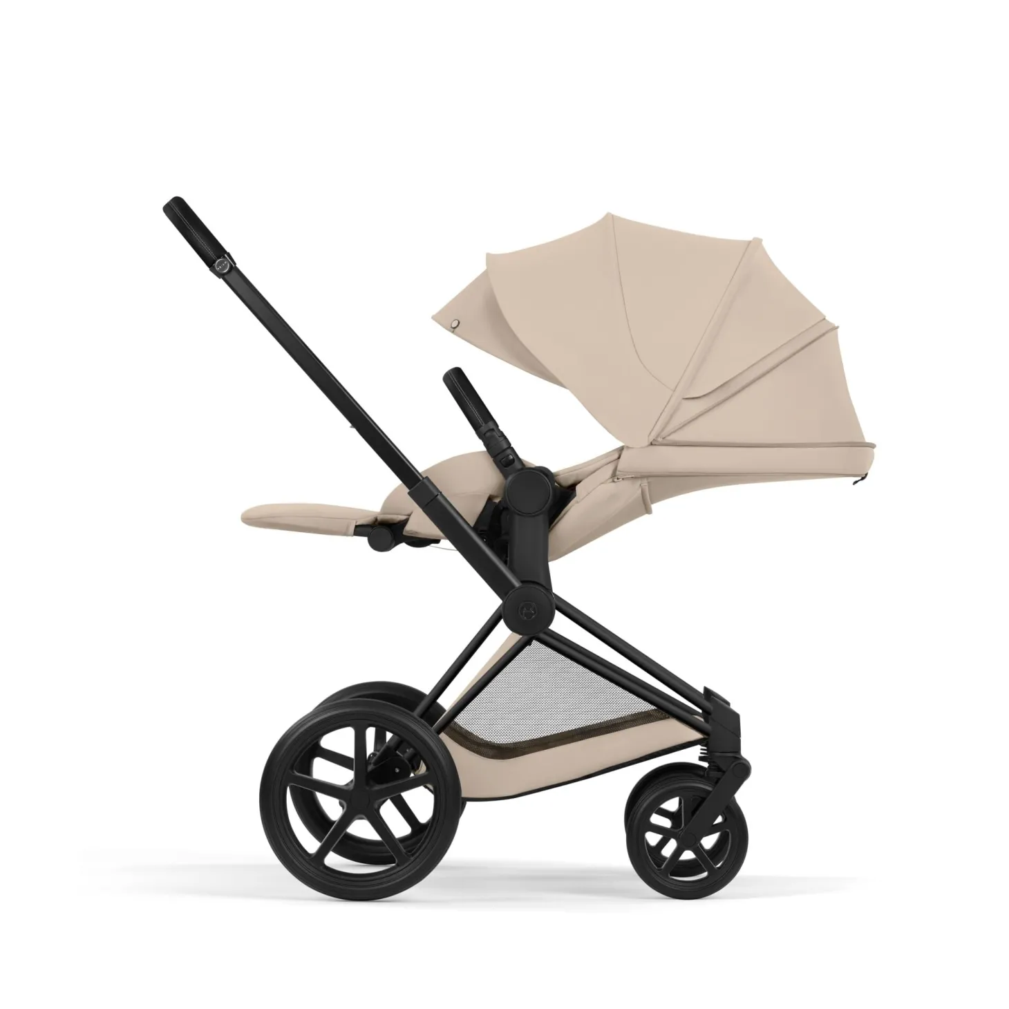 Cybex Poussette tout-terrain avec nacelle pliable Duo Priam Châssis Matt Black / Cozy Beige