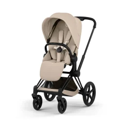 Cybex Poussette tout-terrain avec nacelle pliable Duo Priam Châssis Matt Black / Cozy Beige