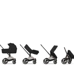 Cybex Poussette tout-terrain avec nacelle pliable Duo Priam Châssis Matt Black / Cozy Beige