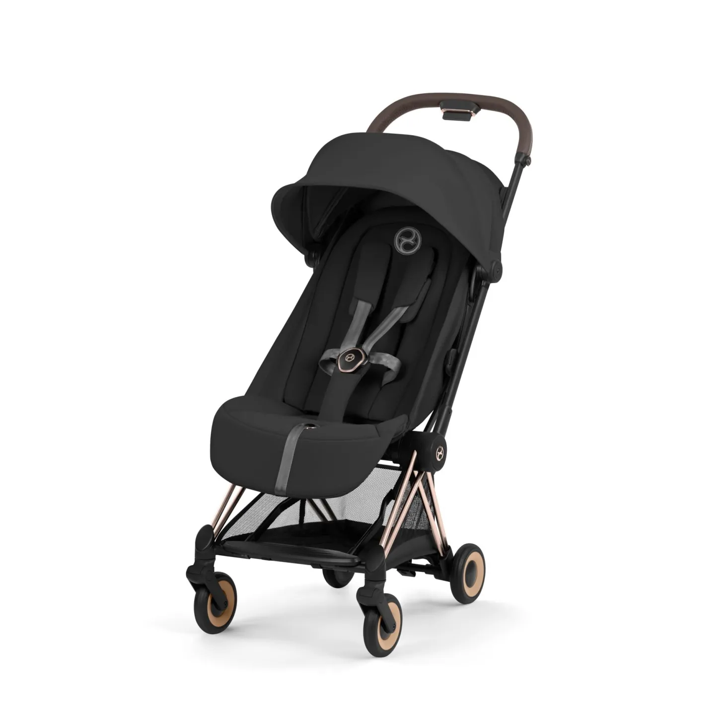Cybex Poussette ultra-compacte avec nacelle pliable Duo Coya Châssis Rose Gold / Sepia Black