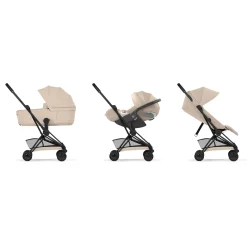 Cybex                    Poussette ultra-compacte Coya Confort     Châssis Matt Black / Cozy Beige