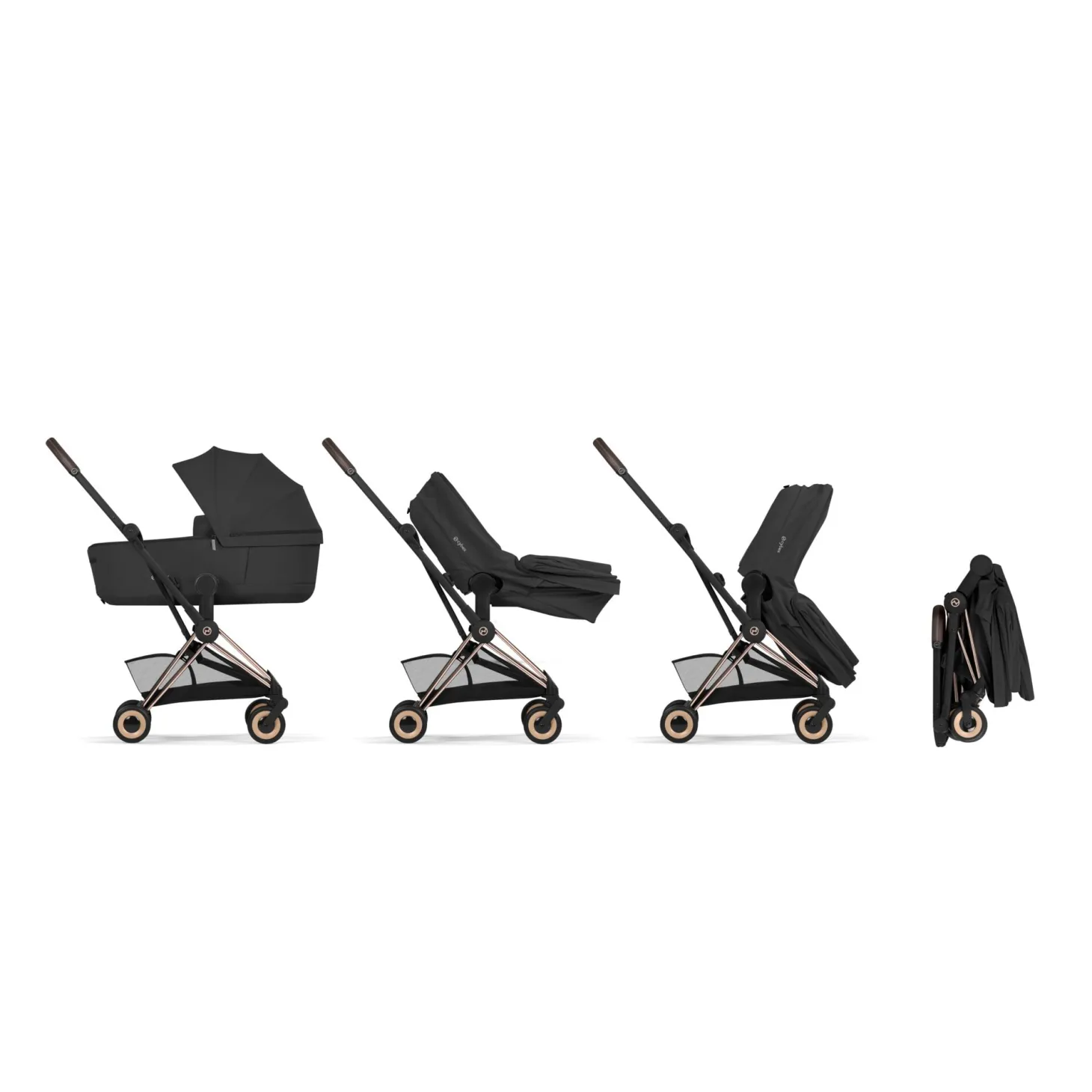 Cybex Poussette ultra-compacte Coya Confort Châssis Rose Gold / Sepia Black