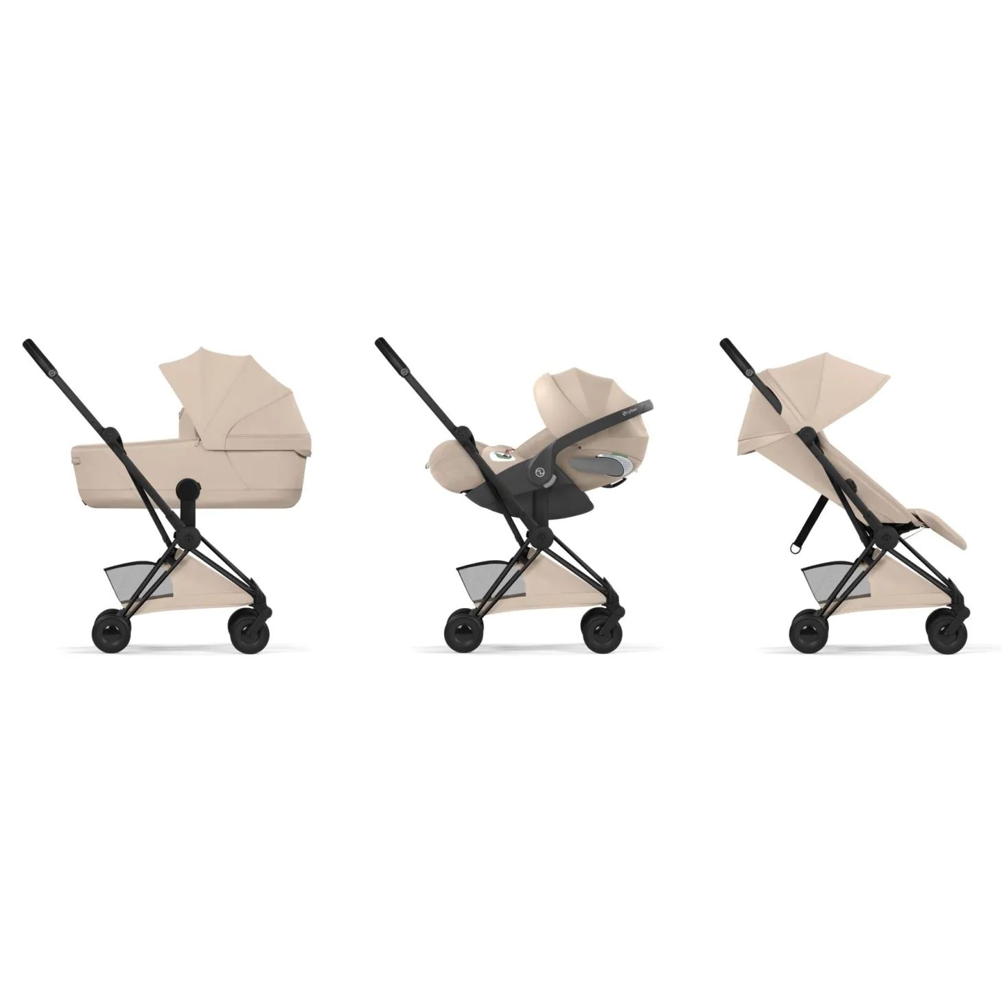Cybex Poussette ultra-compacte Coya Style Châssis Matt Black / Cozy Beige