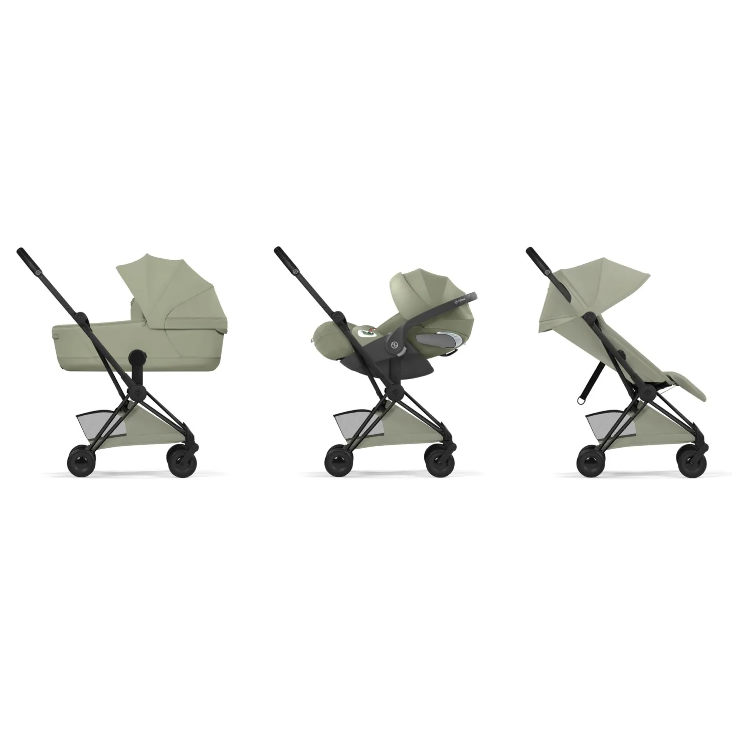 Cybex Poussette ultra-compacte Coya Style Châssis Matt Black / Sage Green
