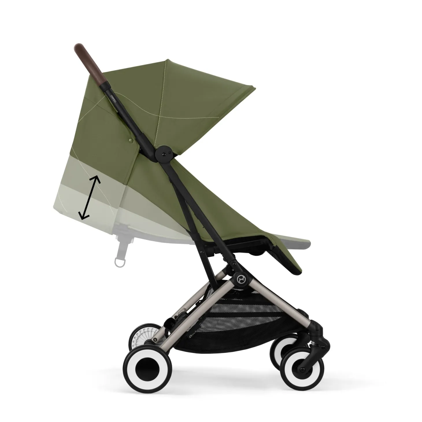 Cybex Poussette ultra compacte Orfeo 2 Châssis Taupe/Siège Moss Green