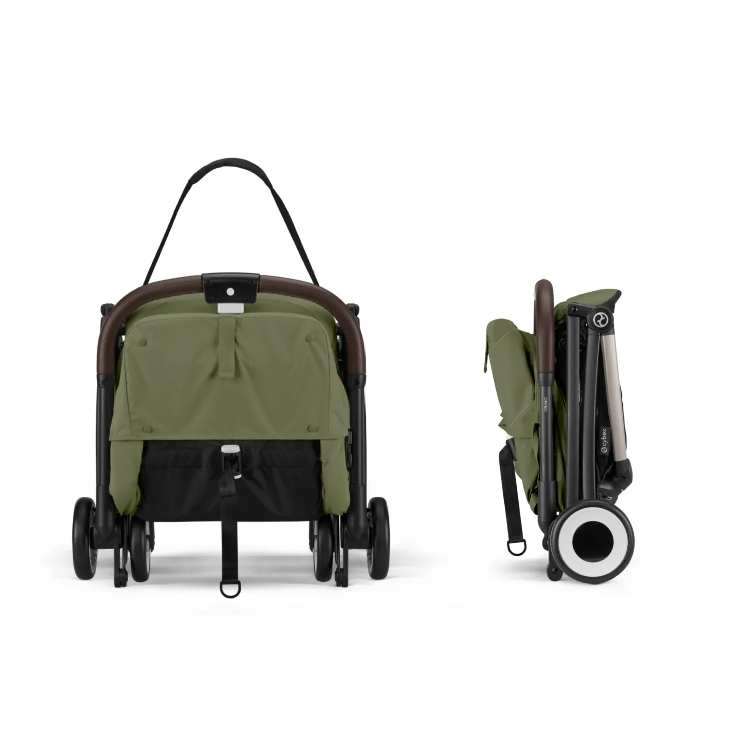 Cybex Poussette ultra compacte Orfeo 2 Châssis Taupe/Siège Moss Green
