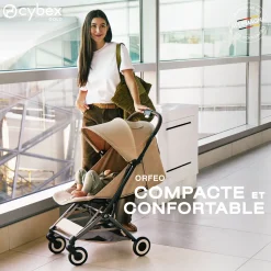 Cybex                    Poussette Ultra Compacte Orfeo     Châssis Taupe - Almond Beige