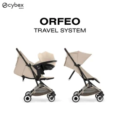 Cybex                    Poussette Ultra Compacte Orfeo     Châssis Taupe - Almond Beige