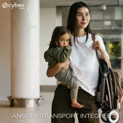 Cybex                    Poussette Ultra Compacte Orfeo     Châssis Taupe - Chocolate Brown