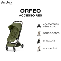 Cybex Poussette Ultra Compacte Orfeo Châssis Taupe - Moss Green