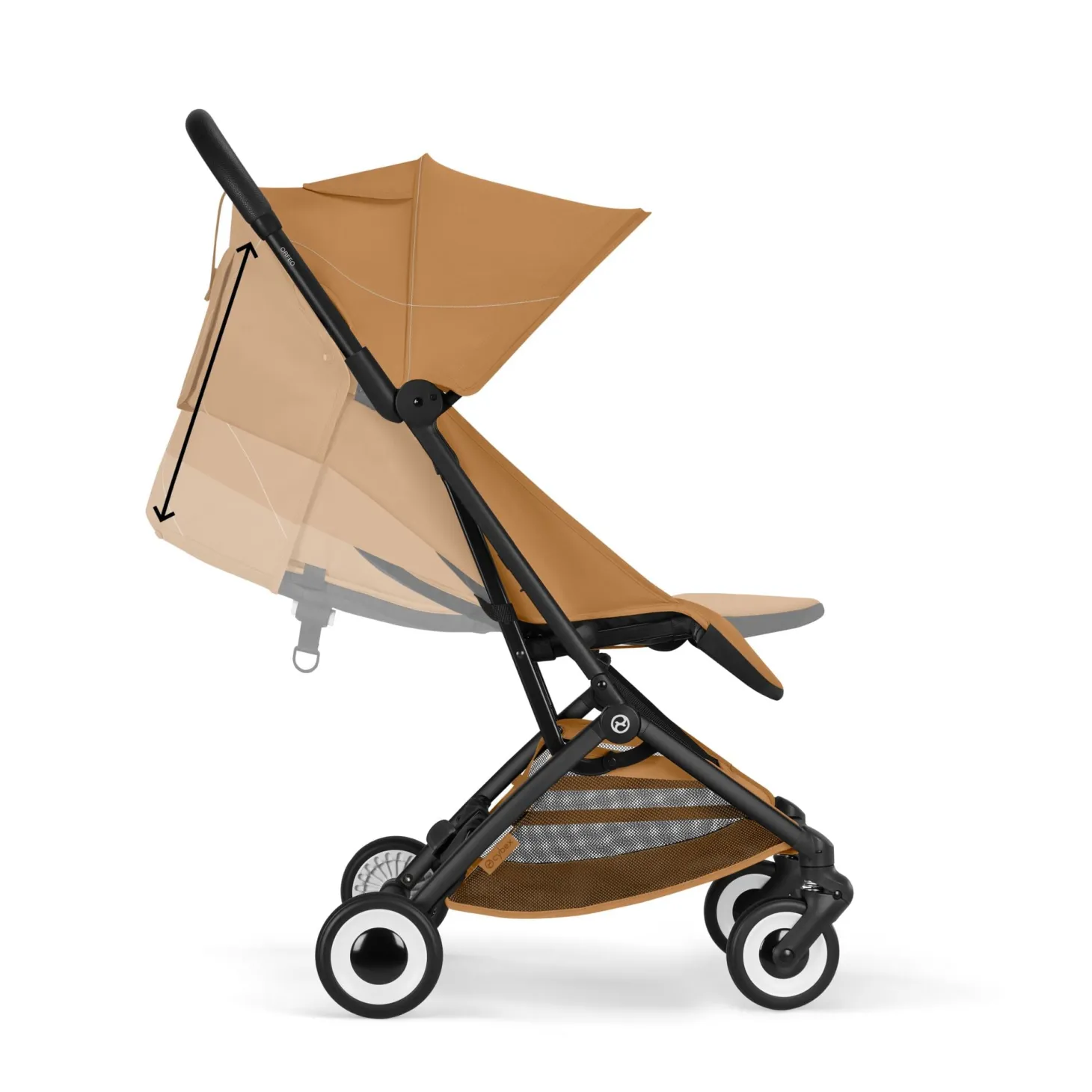 Cybex Poussette Ultra Compacte Orfeo Châssis Black - Cinnamon Yellow