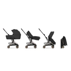 Cybex Poussette ultra-compacte avec nacelle pliable Duo Coya Matt Black / Cozy Beige