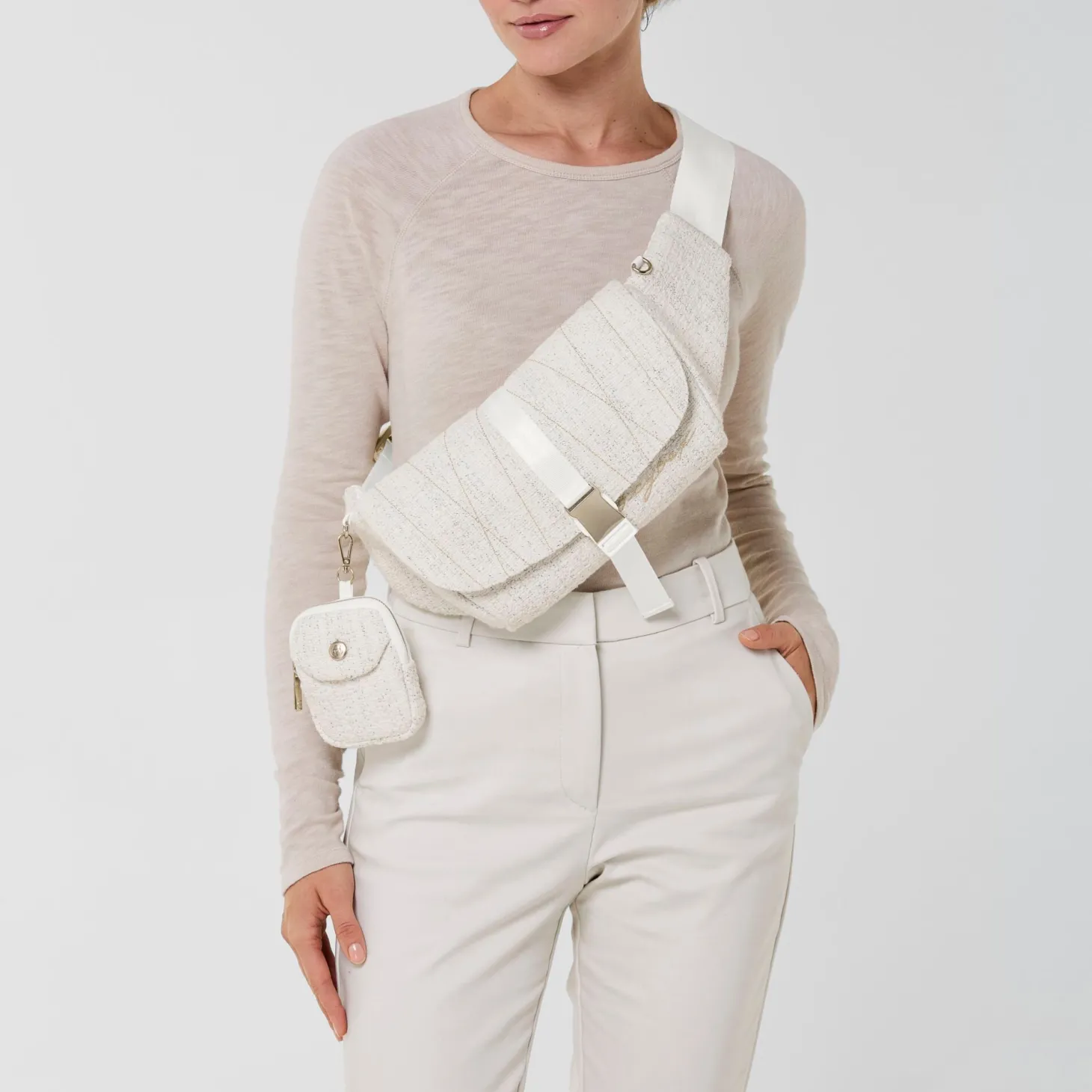 Cybex Sac banane Bouclé Cream White