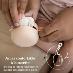 Difrax Lovi Boite à sucette en silicone Nude