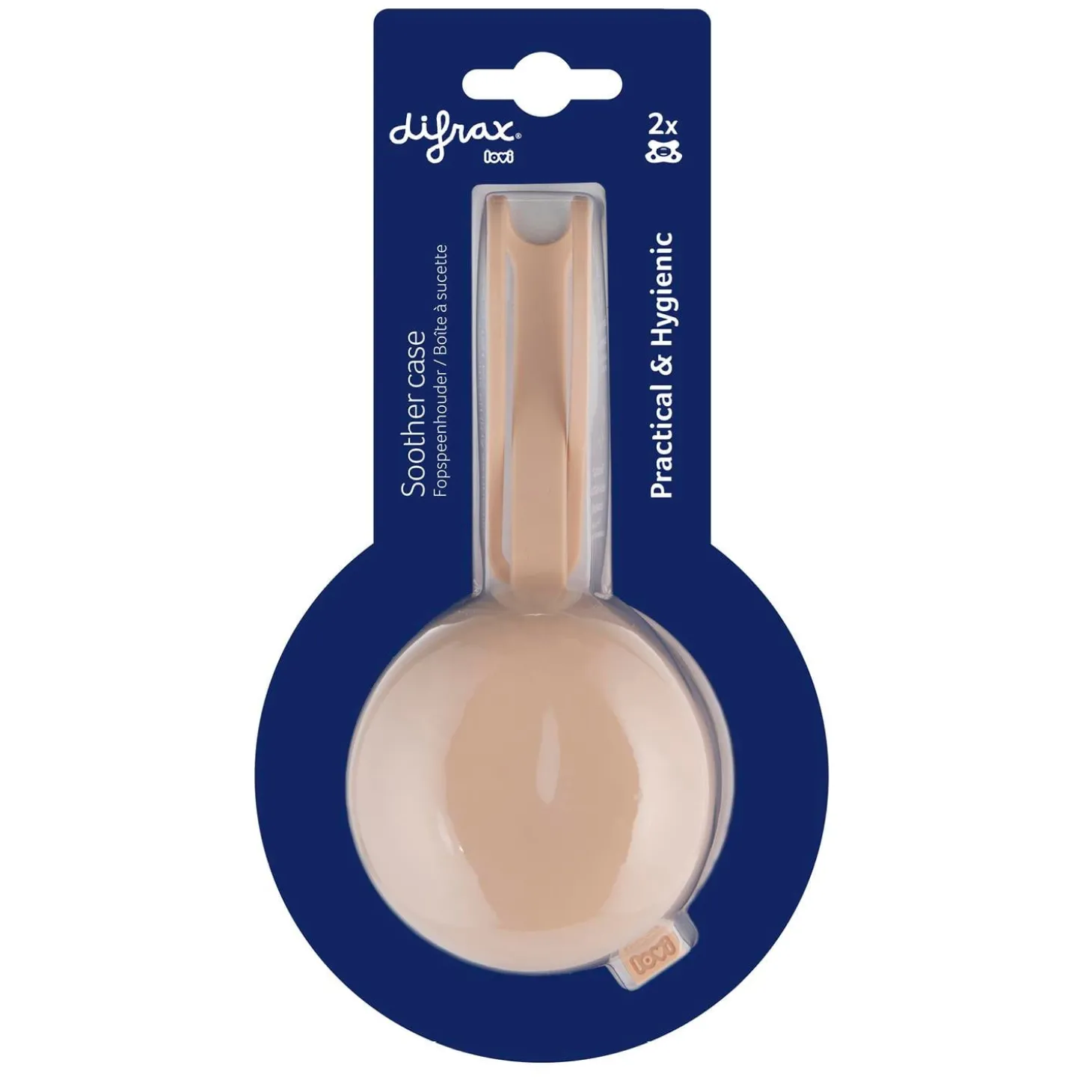 Difrax Lovi Boite à sucette en silicone Nude